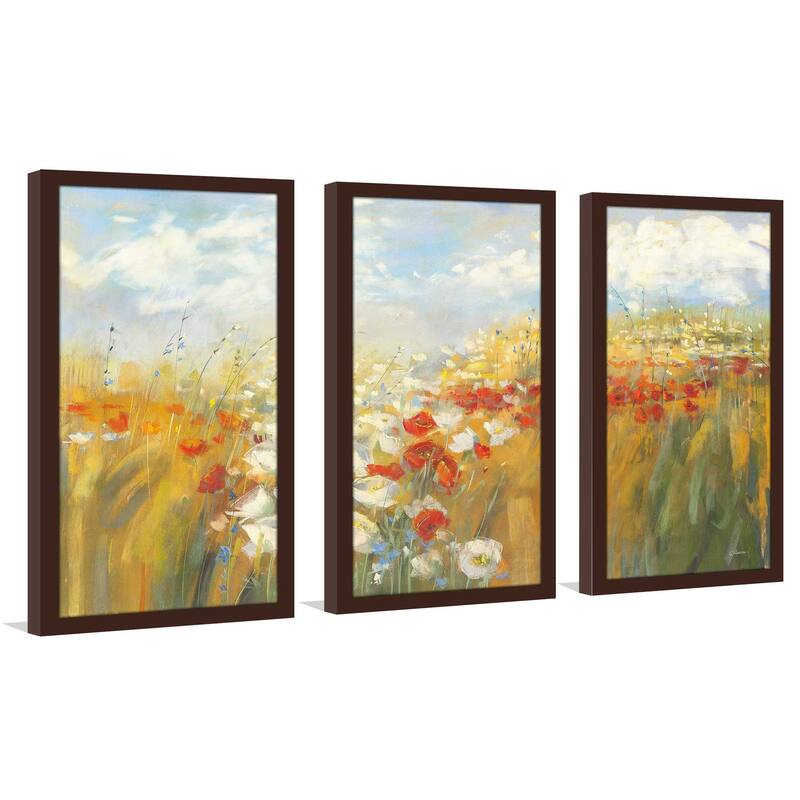 "Poppies and Larkspur" 3 Piece Print on Acrylic Bed Bath & Beyond